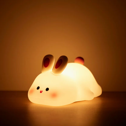 Adorable LED Night Light - Rechargeable Silicone Panda, Sheep, and Rabbit Designs Perfect for Kids' Rooms and Gifts