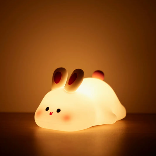 Adorable LED Night Light - Rechargeable Silicone Panda, Sheep, and Rabbit Designs Perfect for Kids' Rooms and Gifts