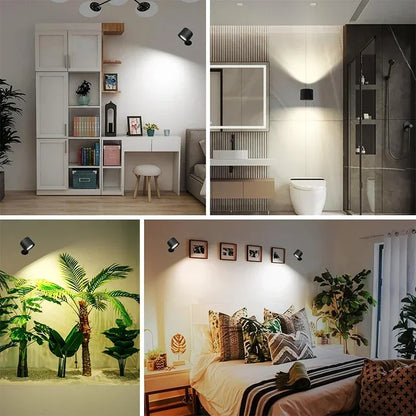 Versatile LED Double-Head Wall Lamp with Touch Control, Remote & 360° Rotatable Design - Perfect for Bedroom Reading and Ambient Lighting