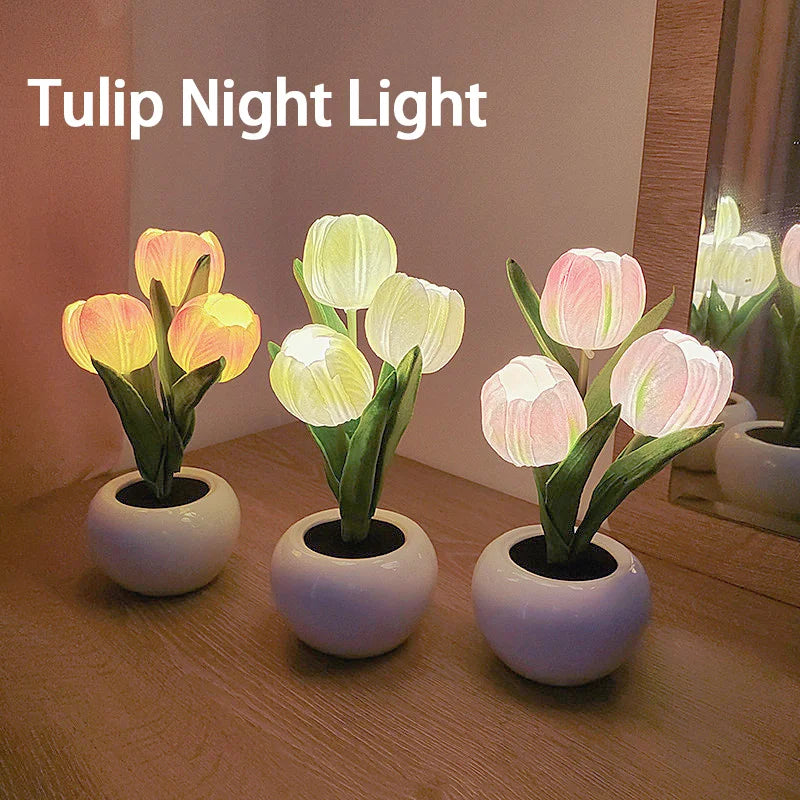 Illuminate Your Space with the Tulip LED Night Light - A Stylish Bedside Companion Perfect for Mother's Day and Birthdays