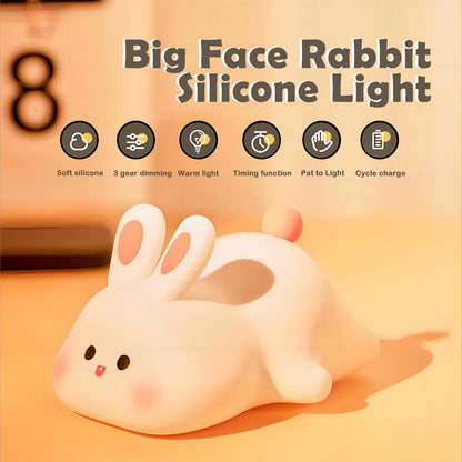 Adorable LED Night Light - Rechargeable Silicone Panda, Sheep, and Rabbit Designs Perfect for Kids' Rooms and Gifts